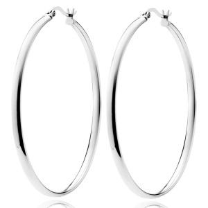 Cercei rotunzi argint Ø50 mm x 3 mm Classic Hoops DiAmanti KHV350R-DIA (Argint 925‰ 7 g.)